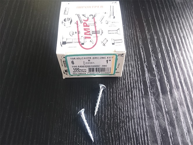 Caja Tornillos Drywall Punta Fina 6X1