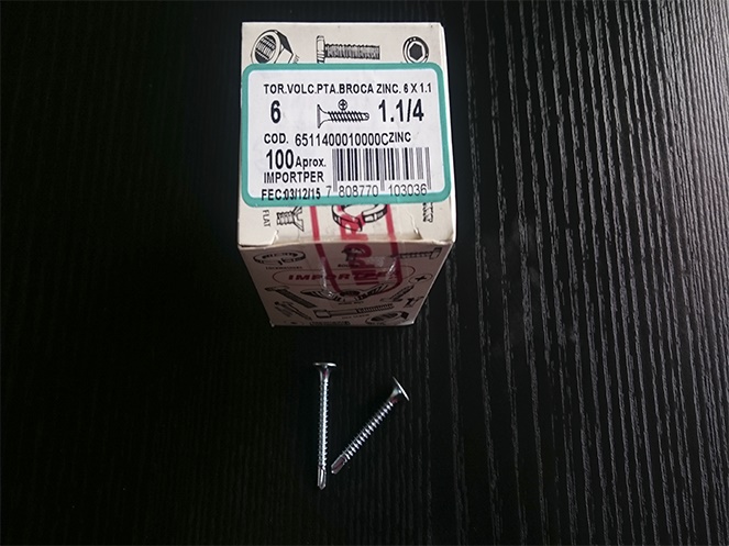 Caja Tornillos Drywall Punta Broca 6X1 1/4