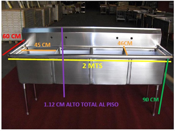 Lavafondo Acero Inoxidable 4 Cubos #3