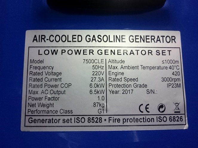 Generador Gasolina 6,5 Kw / Alfamaq / LT7500CLE / Partida Electrica #6