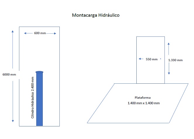 Montacarga Hidráulico 6.000 mm alto / Usado #2