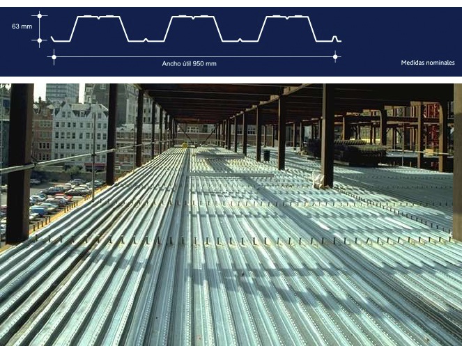 PACK 50 Unidades / Placa Colaborante Galvanizada / IMELDECK / 950 x 0.8 x 6.000 mm #2