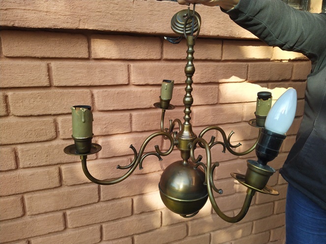 Lámpara de Bronce / modelo 2 / 60cm alto x 40cm ancho / Usada #3
