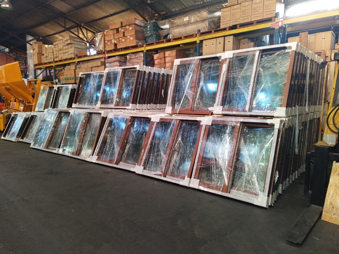 Ventana Termopanel PVC Roble / 1 x 1 Mt /  Alfamat #7