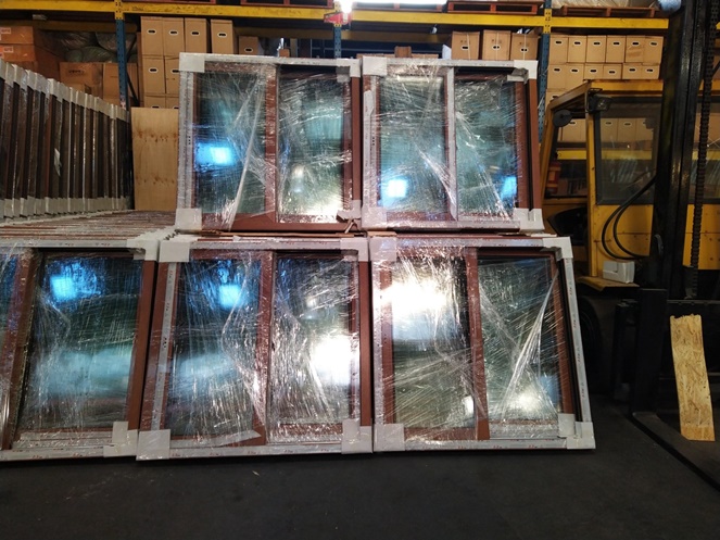 Ventana Termopanel PVC Roble / 1.2 x 1.2 Mt /  Alfamat #2