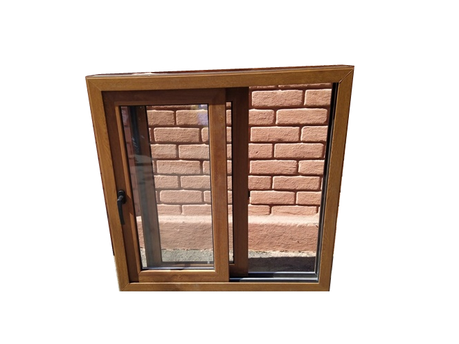Ventana Termopanel PVC Roble / 1 x 1 Mt /  Alfamat #3