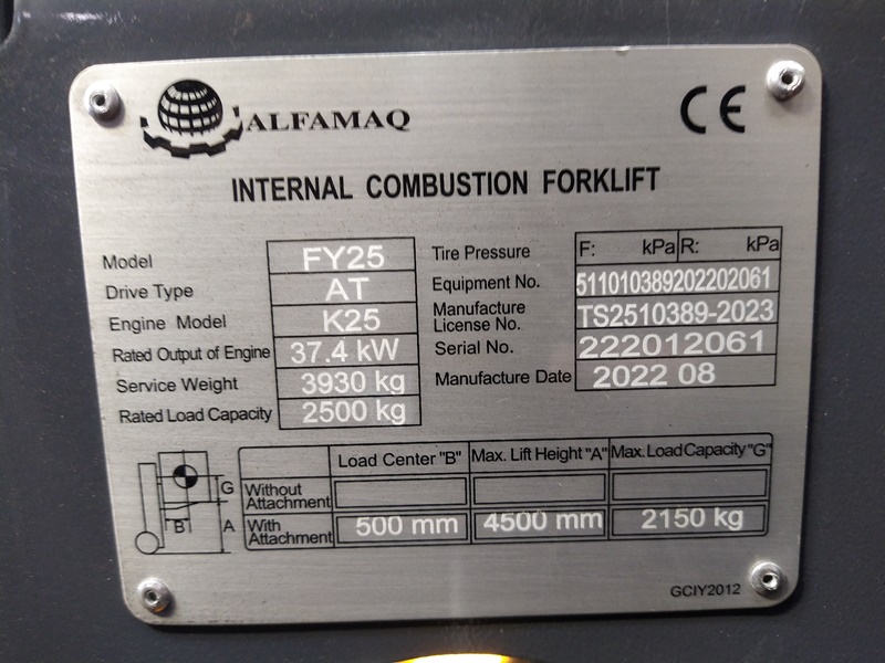 Grúa Horquilla 2.5 T Gasolina / Lpg / Motor Nissan K25 Japon / Alfamaq  #12