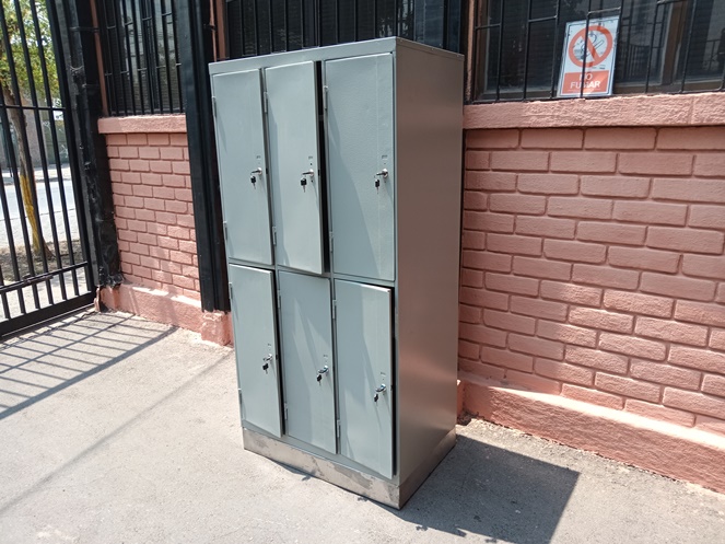 Locker 6 Puertas Gris con Cerradura y 2 Llaves por Puerta / Usado #5