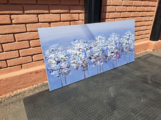 Cuadro Flores Celeste / Usado #2