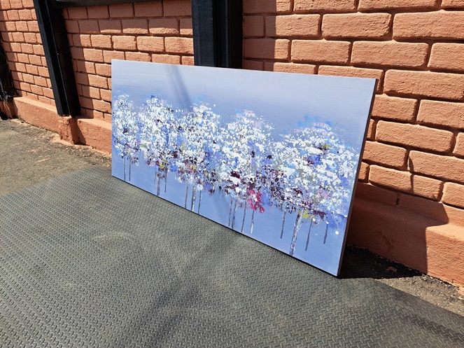 Cuadro Flores Celeste / Usado #3