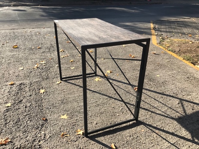 Mesa Escritorio / Base Metalica / Cubierta Madera / Usado #3