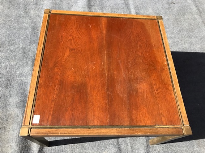 Mesa Lateral Madera / Estructura Bronce / Usada / 34 #6