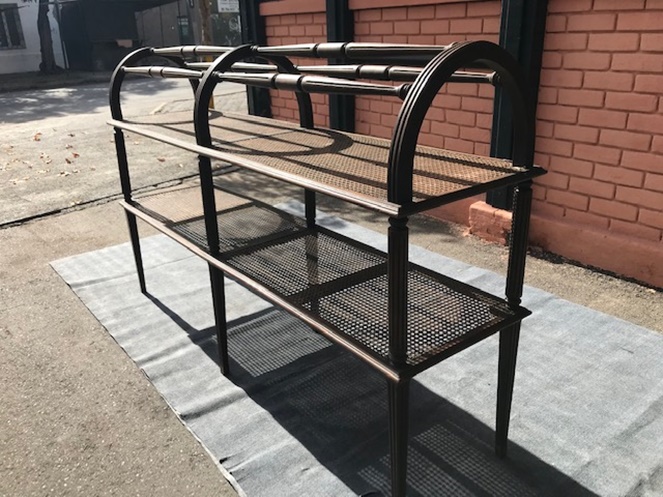 Mueble Antiguo Madera Tallada / 2 divisiones / Enjuncada / Usado / 35 #4