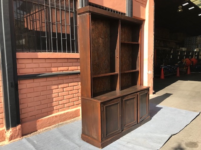 Mueble Biblioteca Madera Enchapada / 3 Puertas / 4 Divisiones /  Usado / 45 #2