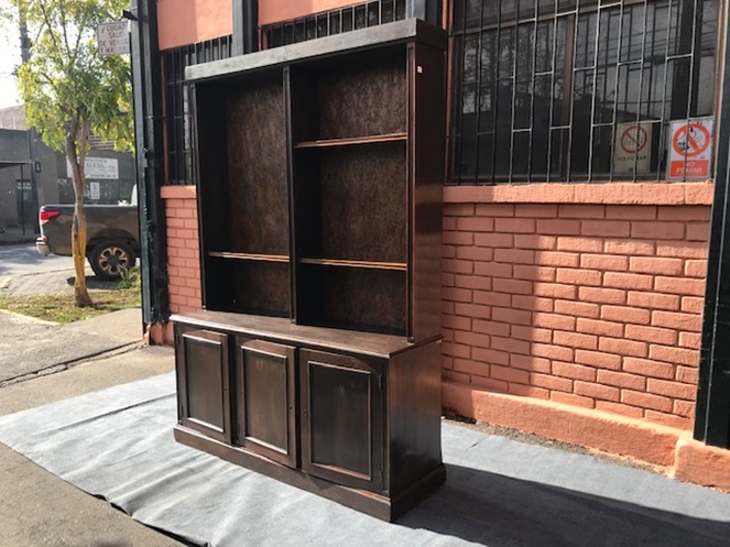 Mueble Biblioteca Madera Enchapada / 3 Puertas / 4 Divisiones /  Usado / 45 #3