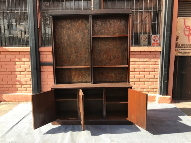 Mueble Biblioteca Madera Enchapada / 3 Puertas / 4 Divisiones /  Usado / 45 #4
