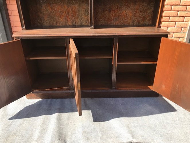 Mueble Biblioteca Madera Enchapada / 3 Puertas / 4 Divisiones /  Usado / 45 #5