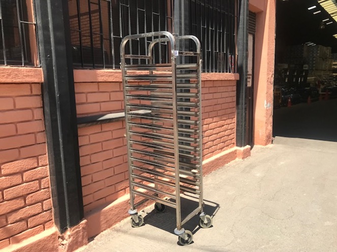 Carro Acero Inoxidable / Porta Bandejas con Ruedas / para 30 bandejas / Usado / 4 #2