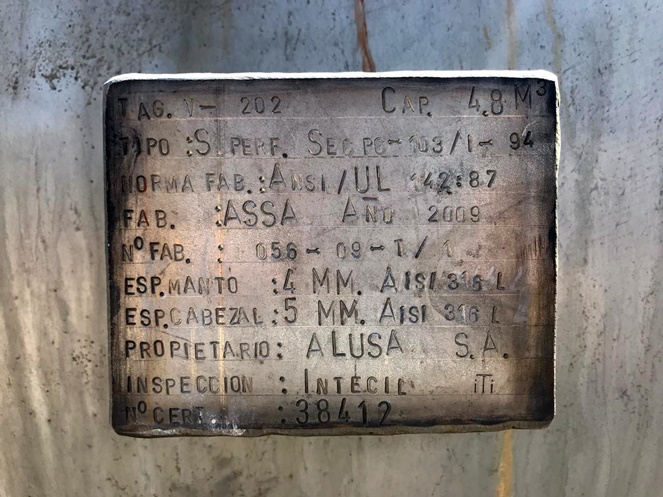 Estanque Acero Inoxidable / Marca Assa / Capacidad 4.800 Lts. aprox. / Usado #4