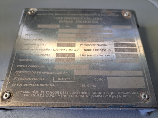 Estanque Acero Galvanizado Aire Comprimido / 500 Lts. aprox. / Usado #8