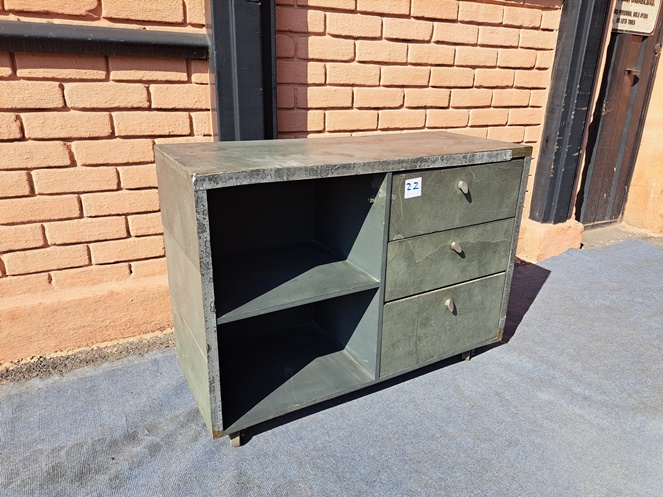 Mueble Madera 3 cajones y divisiones Revestido piedra pizarra / N22 / Usado #2