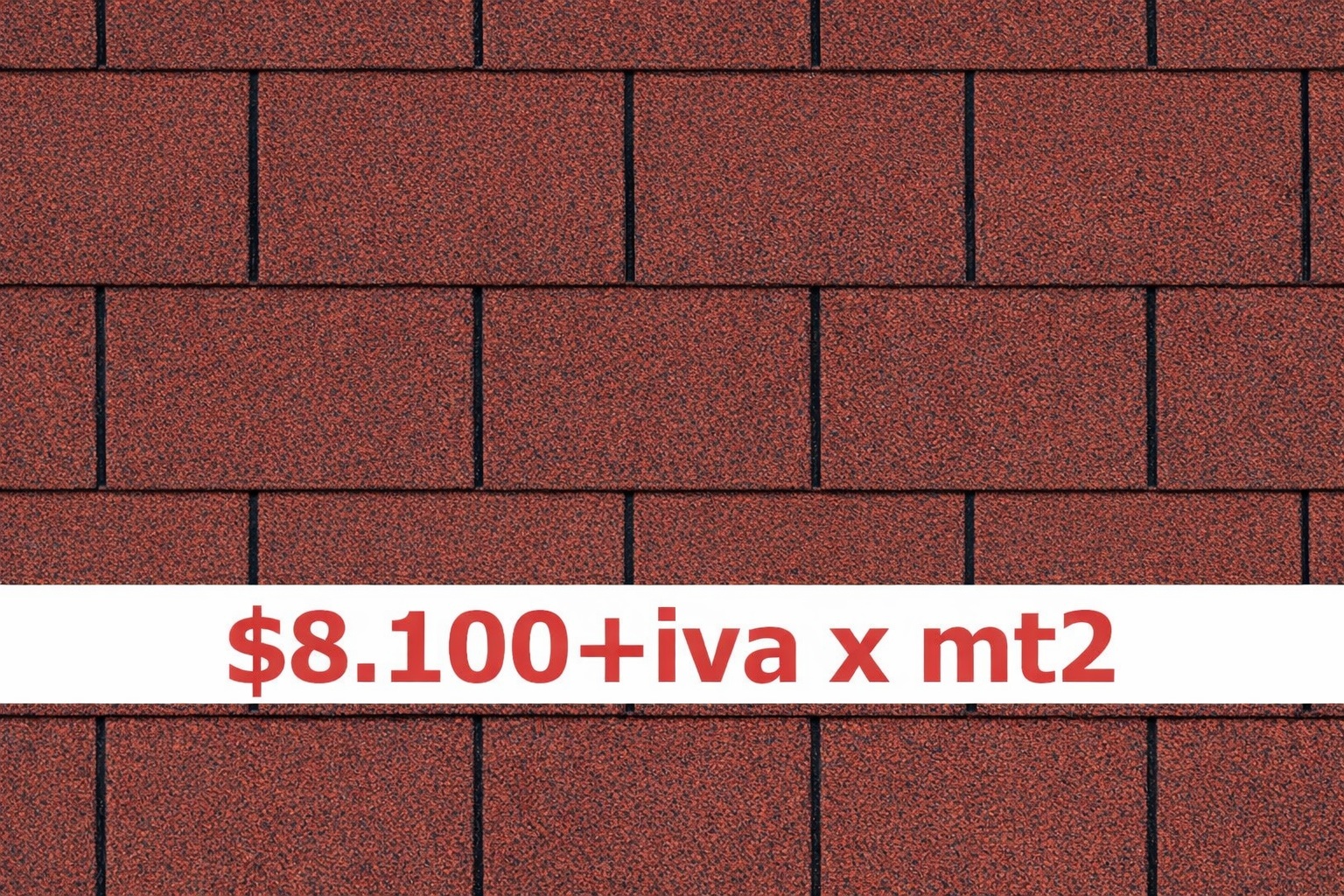 Teja Asfaltica / Rojo / 333 x 1.000 mm / Alfamat