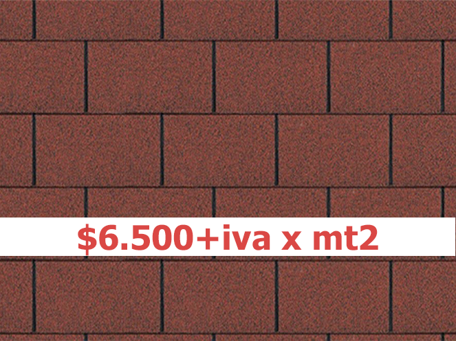 Teja Asfaltica / Rojo / 333 x 1.000 mm / Alfamat