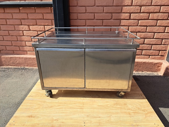 Mueble Acero Inoxidable 2 cajones con ruedas / N1 / Usado